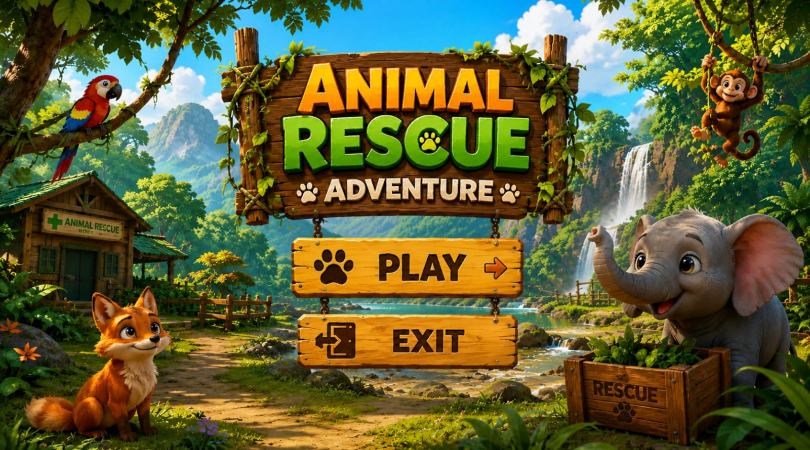 Animal Rescue Adventure Title Screen